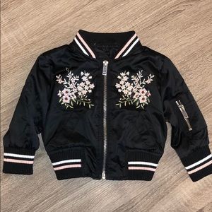 Urban Republic Sateen Embroidered Bomber Jacket